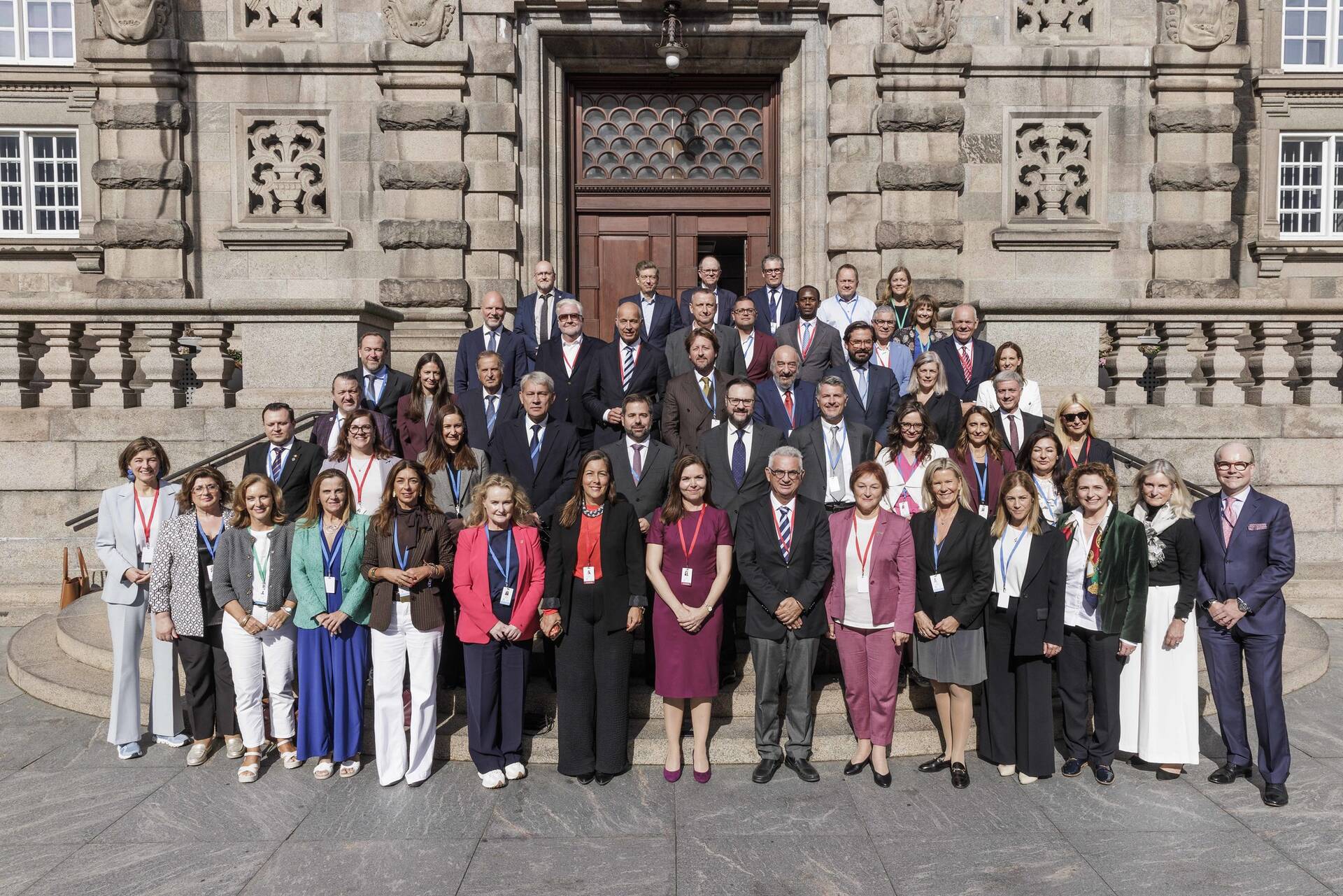 De deelnemers aan de conferentie in Kopenhagen